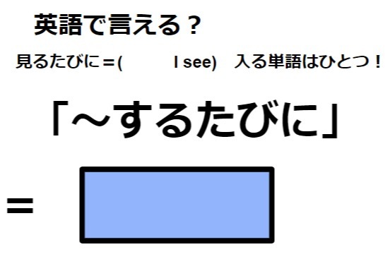 英語で「～するたびに」はなんて言う？