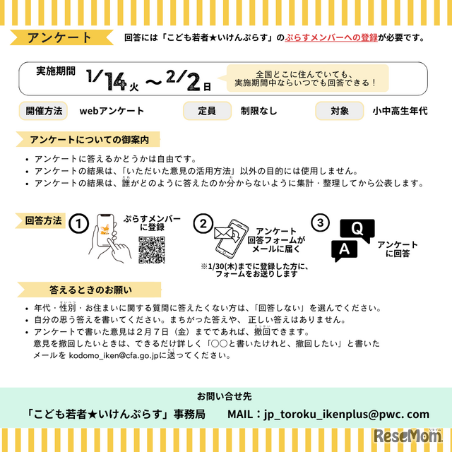 アンケートの回答方法