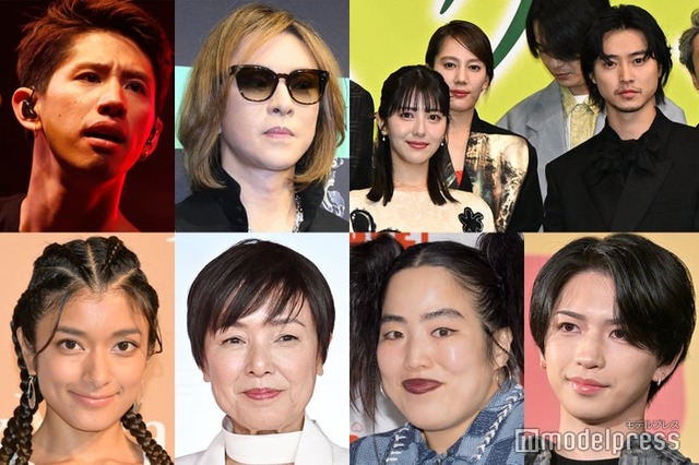 （上段左から）ONE OK ROCK・Taka／Photo by Getty Images、YOSHIKI、浜辺美波、山崎賢人（下段左から）ローラ、桃井かおり、ゆりやんレトリィバァ、岩橋玄樹