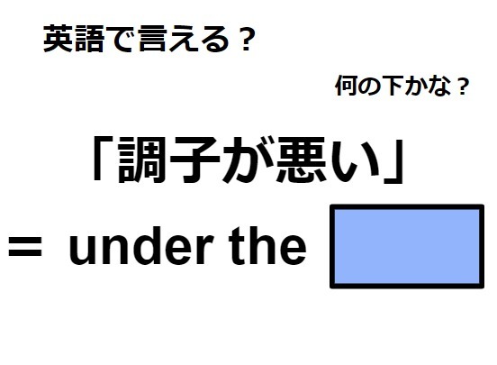 英語で「調子が悪い」はなんて言う？