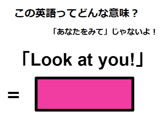 この英語ってどんな意味？「Look at you!」