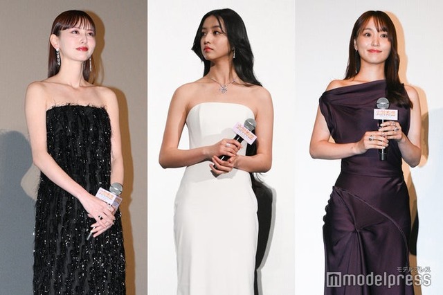 「女神降臨」完成披露試写会に出席した鈴木えみ、Koki,、菅井友香（C）モデルプレス