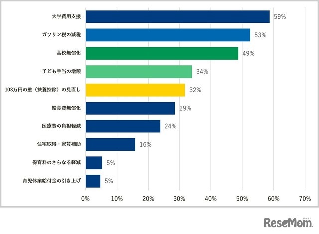 あなたが特に推進してほしい減税・補助政策があれば選んでください