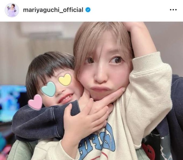 矢口真里、“ママっ子過ぎる”3歳次男とのくっつきSHOTに反響「とても可愛い」「幸せですね」