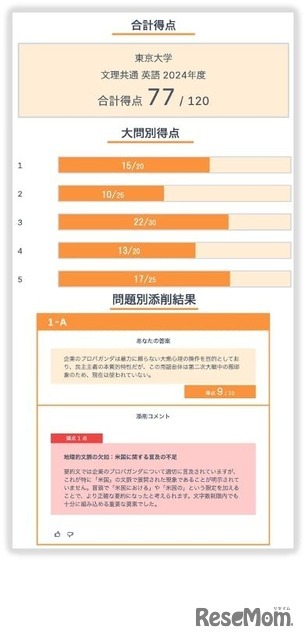 サービスの使い方： AI添削の実施