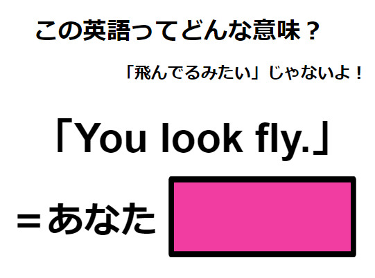 この英語ってどんな意味？「You look fly.」