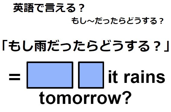 英語で「もし雨だったらどうする？」はなんて言う？