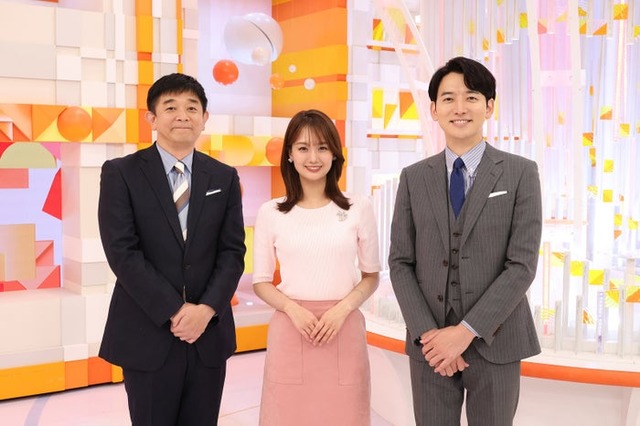 伊藤利尋キャスター、井上清華アナウンサ－、生田竜聖アナウンサー（C）フジテレビ