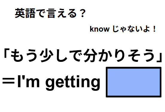 英語で「もう少しで分かりそう」はなんて言う？