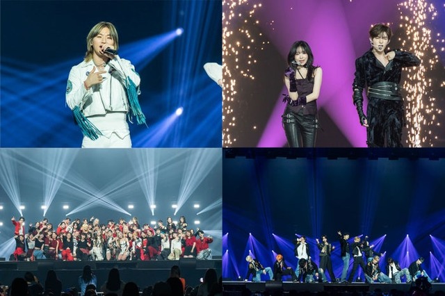 （上段左から）D-LITE、チョ・ユリ、ジャン・ハオ（下段左から）IS:SUE、INI「KCON JAPAN 2025」（C）CJ ENM Co., Ltd, All Rights Reserved