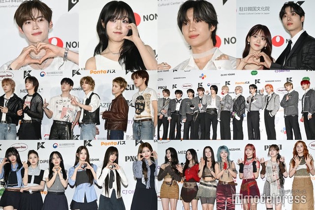 （上段）ソン・ハンビン、イェナ、テミン、チョ・イヒョン＆チュ・ヨンウ（中段）BOYNEXTDOOR、JO1（下段）izna、Kep1er（C）モデルプレス