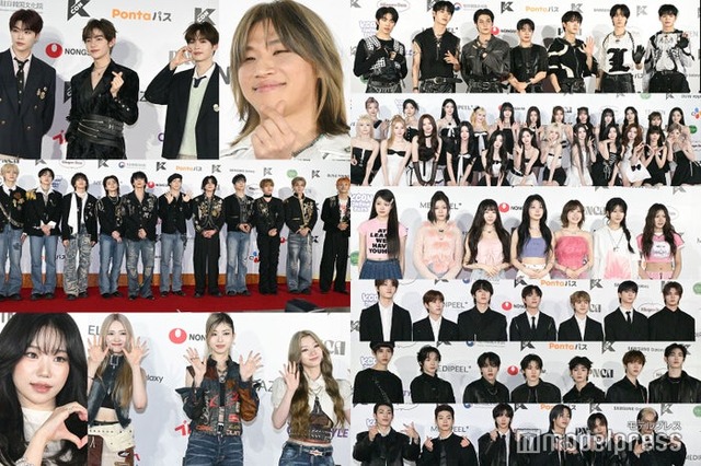 （左から時計回りに）パク・ゴヌク、ジャン・ハオ、ソン・ハンビン、D-LITE、EVNNE、tripleS、SAY MY NAME、ARrC、KickFlip、82MAJOR、IS:SUE、チョ・ユリ、INI（C）モデルプレス