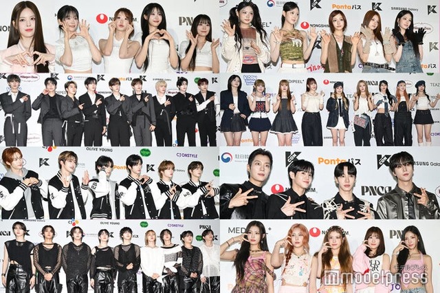 （左から時計回りに）バン・ジミン、QWER、KiiiKiii、ME:I、HIGHLIGHT、ODD YOUTH、CRAVITY、TWS、ZEROBASEONEME:I（C）モデルプレス