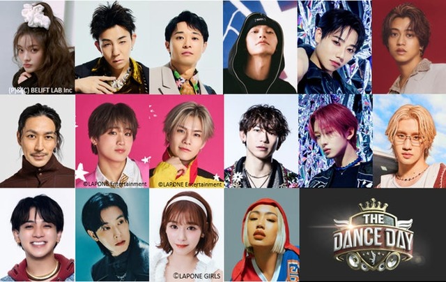 （上段左から）IROHA、kazuki、shoji、SKY-HI、SEITO、高橋海人（中段左から）TAKAHIRO、田中笑太郎、谷口太一、EXILE NAOTO、NAOYA、松井利樹（下段左から）宮近海斗、ユンホ、RAN、RIEHATA（C）日本テレビ