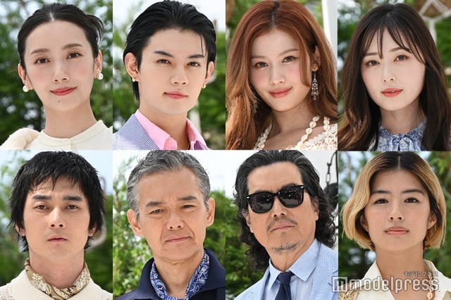 （上段左から）波瑠、佐野勇斗、サナ、福原遥（下段左から）柳俊太郎、渡部篤郎、豊川悦司、佐久間由衣（C）モデルプレス