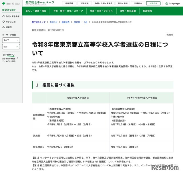 推薦に基づく選抜