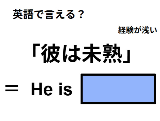 英語で「彼は未熟」ってなんて言う？