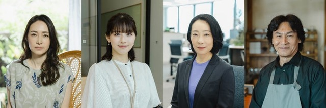 （左から）霧島れいか、渡邉美穂、山田真歩、高杉亘（C）らくたしょうこ・一迅社／「雨上がりの僕らについて」製作委員会