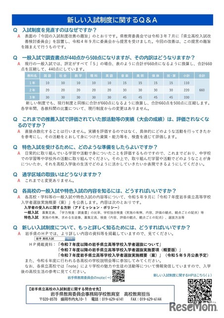 新しい入試制度の概要や変更点など