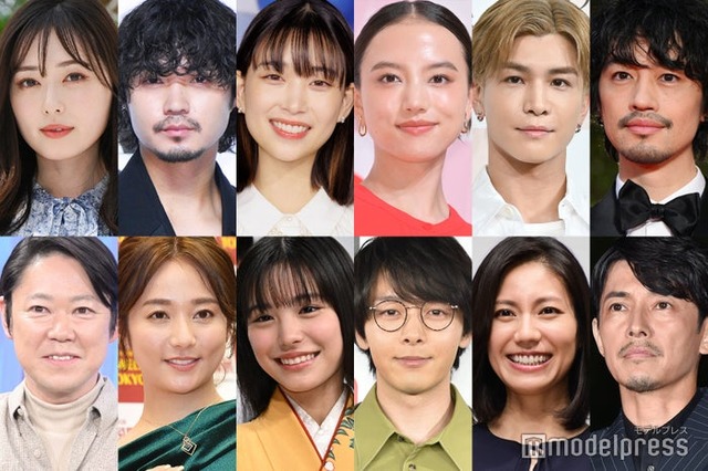 （上段左から）福原遥、磯村勇斗、森川葵、清原果耶、岩田剛典、斎藤工（下段左から）阿部サダヲ、木村文乃、當真あみ、中村倫也、松下奈緒、藤木直人（C）モデルプレス