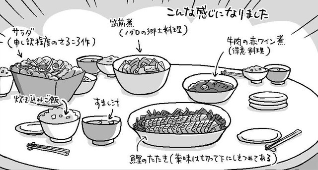夫が私の両親のために作った渾身の料理。さて、どう評価される？【どんどん仲良くなる夫婦は家事をうまく分担している。  #８】