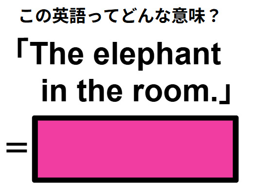 この英語ってどんな意味？「The elephant in the room. 」