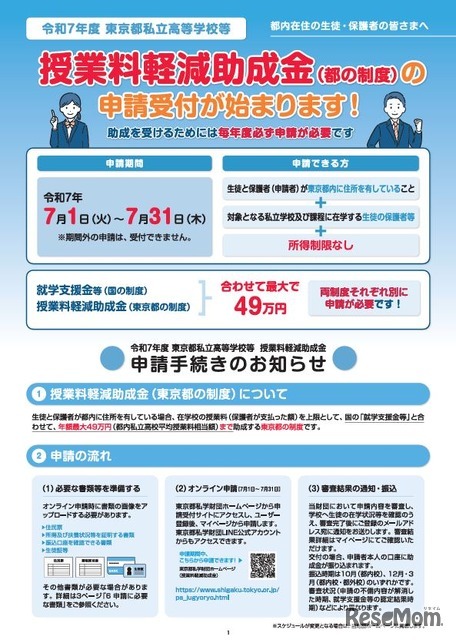 東京都私立高等学校等授業料軽減助成金