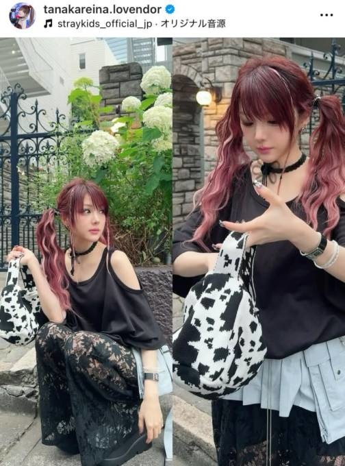 田中れいな、ツインテール×美肩ちら見せの夏コーデに反響「めっちゃ可愛い」「オシャレ」