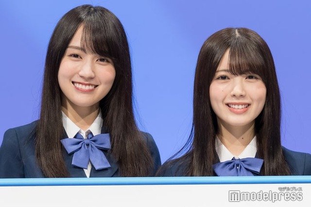 「量産型ルカ -プラモ部員の青き逆襲-」記者会見に出席した賀喜遥香、筒井あやめ（C）モデルプレス