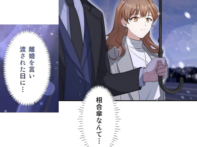 「一年前は幸せだったのに」雪が深々と降る夜…今は相合傘がつらい！【二度目の結婚があなたを救えるなら #８】