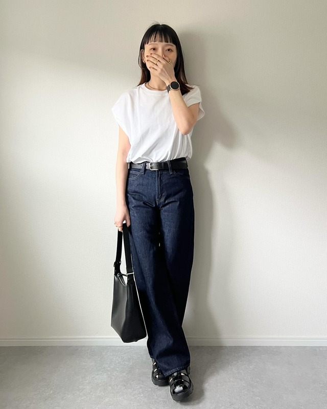 大人の白Ｔ×デニムスタイル。【GU】と【ユニクロ】のコレで洗練コーデが完成【40代の毎日コーデ】