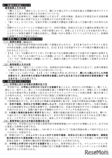 英語の分析結果