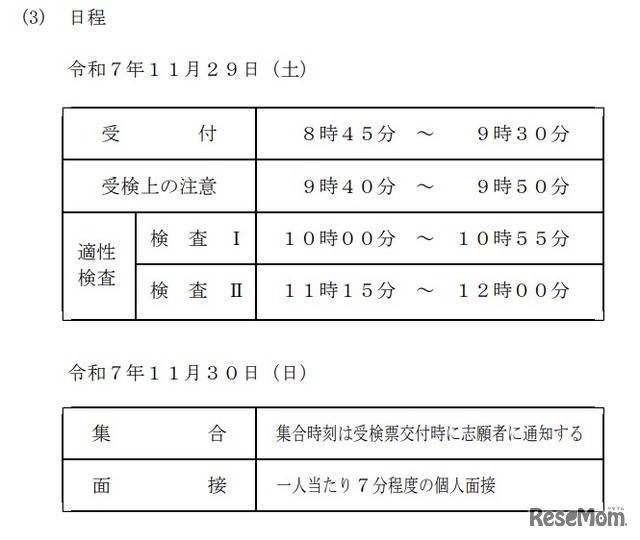 日程