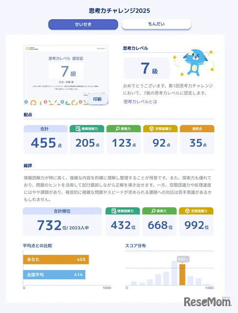 受検後に受け取る分析レポートのイメージ
