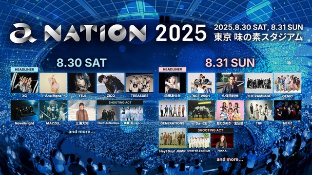 「a-nation 2025」出演アーティスト（提供写真）