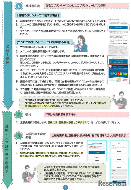 Web出願システムについての志願者向け案内リーフレット