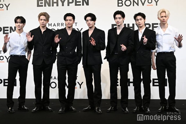 イベントに登壇したENHYPEN／JUNGWON（ジョンウォン）、HEESEUNG（ヒスン）、JAY（ジェイ）、JAKE（ジェイク）、SUNGHOON（ソンフン）、SUNOO（ソヌ）、NI-KI（ニキ）（C）モデルプレス