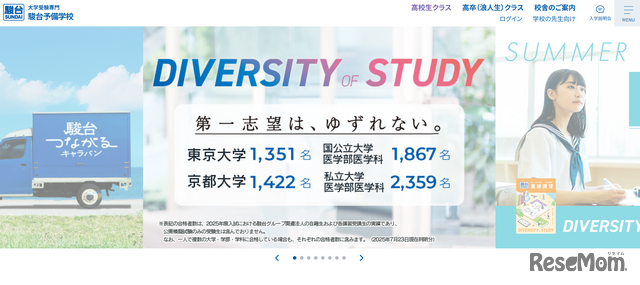 駿台予備学校 2025年度合格実績