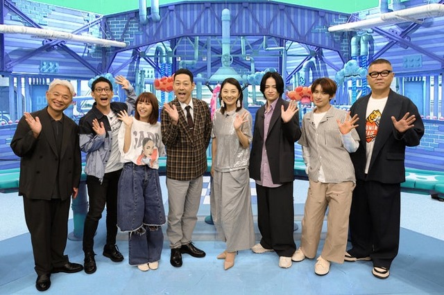 （左から）恵俊彰、柴田英嗣、若槻千夏、東野幸治、小池栄子、菊池風磨、向井康二、長谷川忍（C）フジテレビ