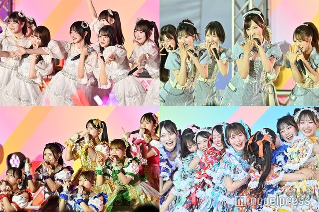 （左上から時計回りに）＝LOVE、AKB48、CUTIE STREET、超ときめき◆宣伝部（C）モデルプレス