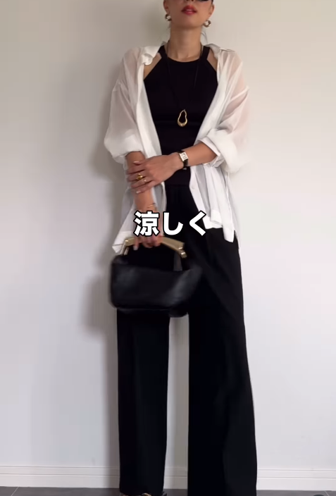 安心感がすごい！【ユニクロ】シアーシャツは40代の肌見せコーデの味方です【40代の毎日コーデ】