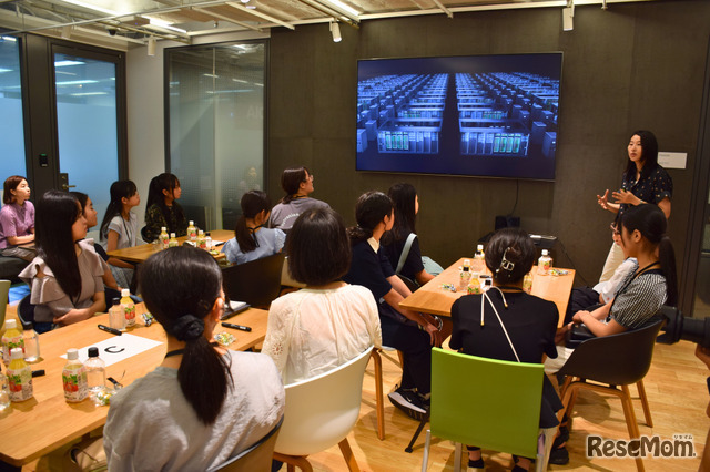女子中高生向けオフィスツアー「最先端のAIがもたらす未来を探ろう！「誰にも解決できない課題」に挑む、エヌビディアとその魅力とは？」のようす
