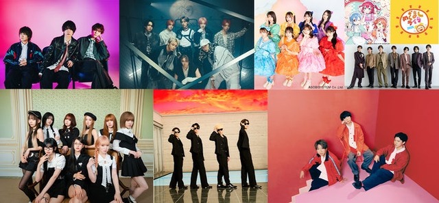 （上段左から）マルシィ、MAZZEL、CUTIE STREET、AiScReam 、CLASS SEVEN（下段左から）ME:I、A.B.C-Z、sumika（提供写真）