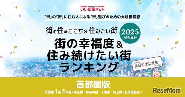 街の幸福度＆住み続けたい街ランキング2025＜首都圏版＞