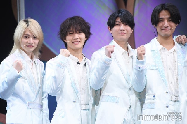 舞台「ANDO」囲み取材に出席した今野大輝、稲葉通陽、本高克樹、鈴木悠仁（C）モデルプレス