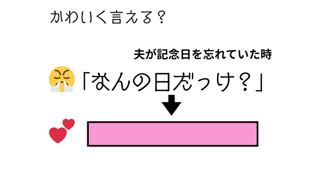 ベテラン夫婦でもかわいく言える？「さては記念日を忘れているな…」夫にひと言！