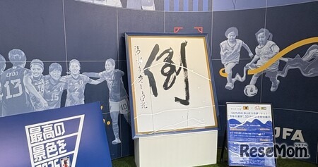 JFAサッカー文化創造拠点「blue-ing!」に展示される1997年「倒」