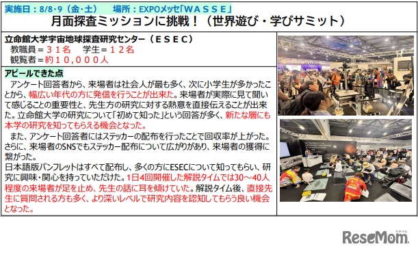 月面探査ミッションに挑戦！（世界遊び・学びサミット）