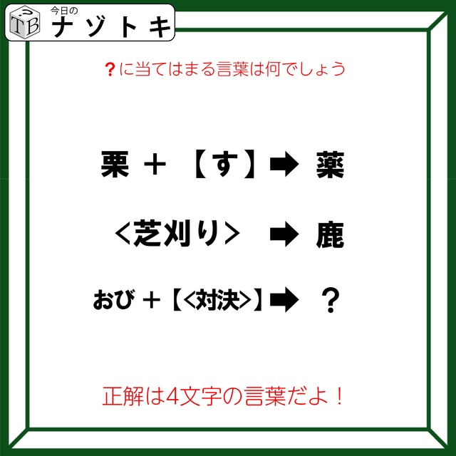 クイズです！「カッコの法則を推理して導きましょう」どんな言葉になるでしょう？【難易度LV３.・中辛】