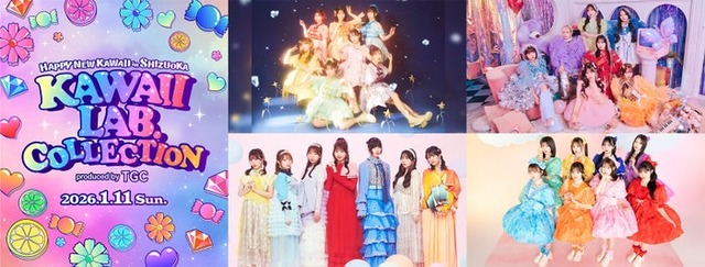 （左から時計まわりに）「KAWAII LAB. COLLECTION produced by TGC」ビジュアル、FRUITS ZIPPER、CANDY TUNE、CUTIE STREET、SWEET STEADY（提供写真）